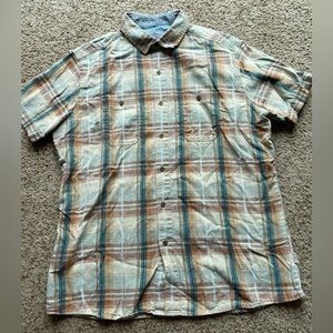 KUHL linen blend button down size L